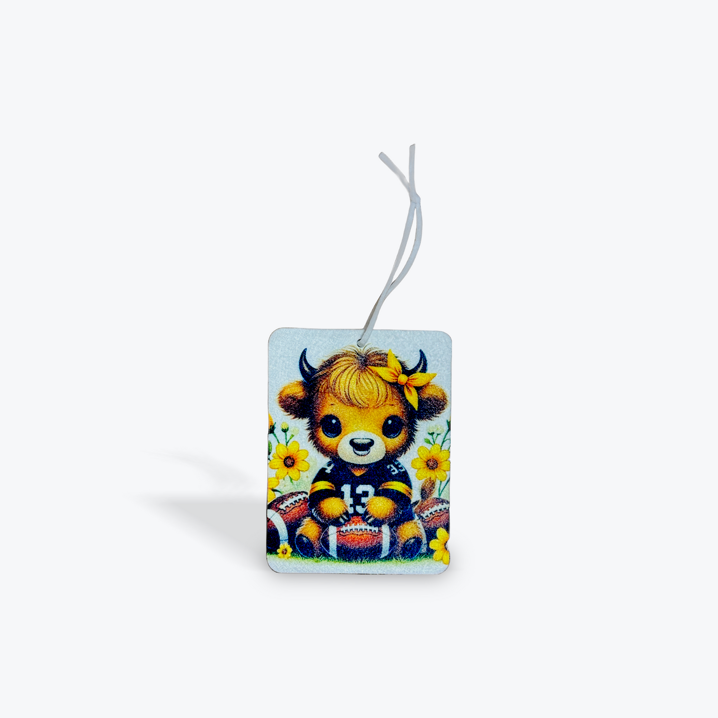 Yellow and Black Highland Cow - Car Air Freshener