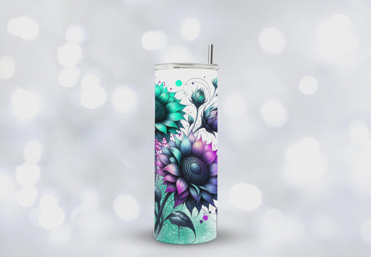 Blue and Purple Sunflower Mom Tumbler - 20oz